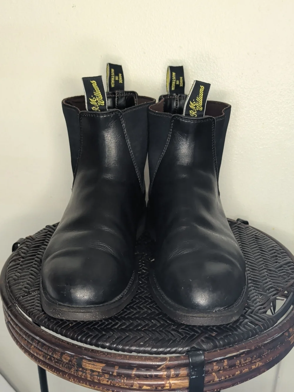 RM Williams Australia Chelsea Black Leather Boots Men 10 AU  11 US 12 Comfort